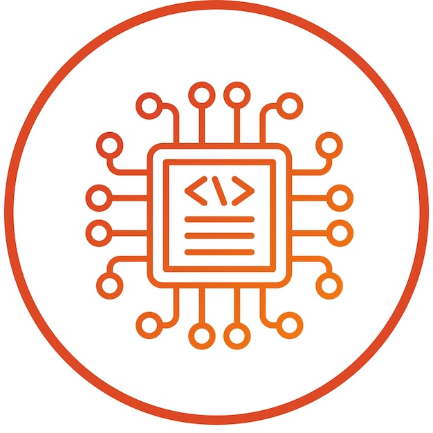 vector design code processor icon style
