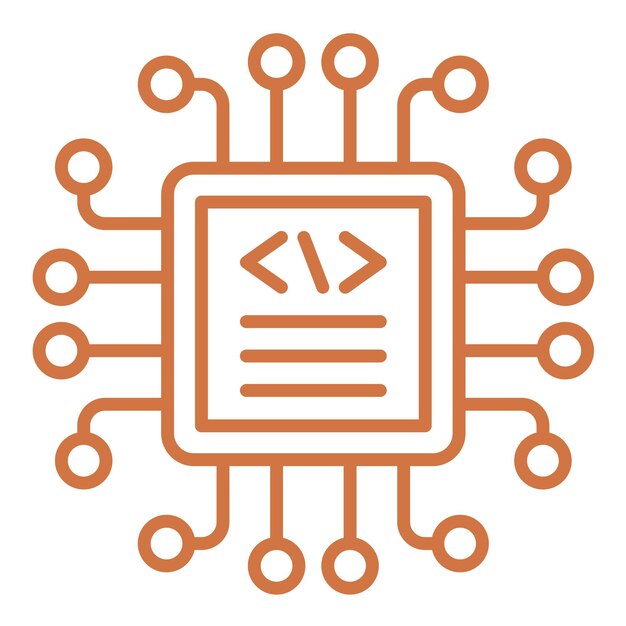vector design code processor icon style