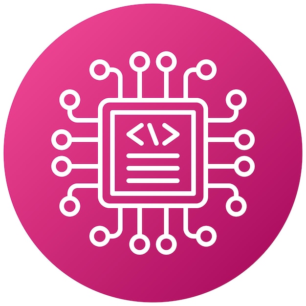 vector design code processor icon style
