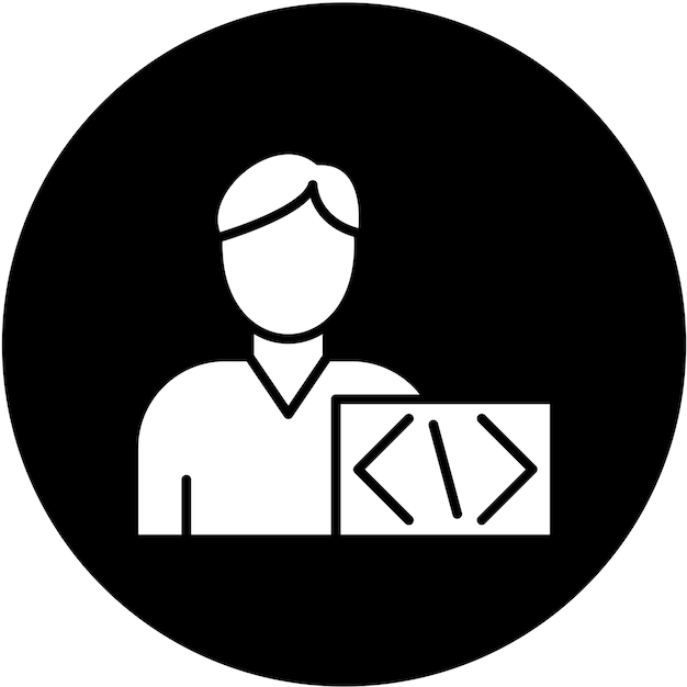 Vector Design Coder Man Icon Style