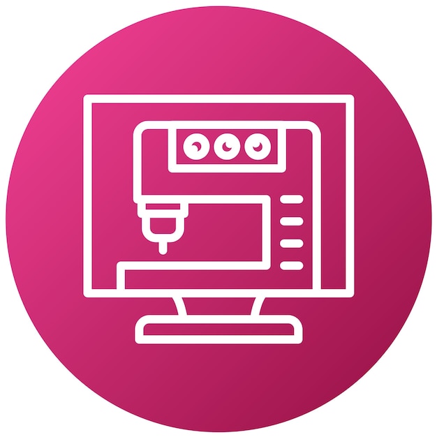 vector design computerized machine icon style