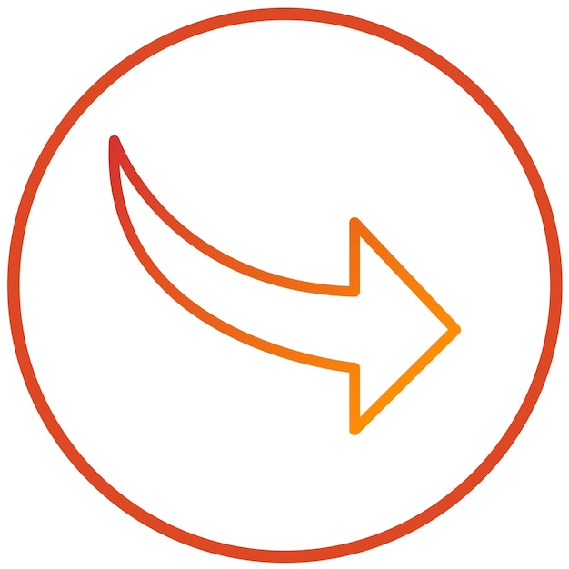 Vector Design Curved Right Icon Style
