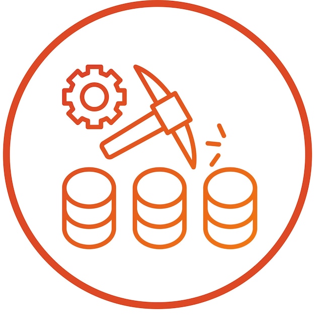 vector design data mining icon style