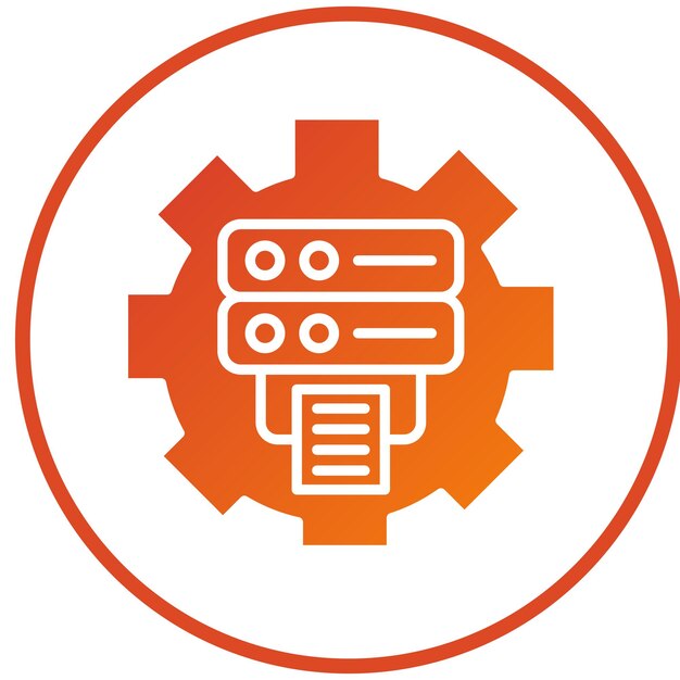Vector Design Data Processing Icon Style