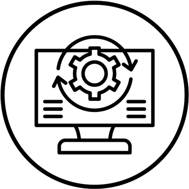vector design data processor icon style