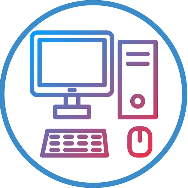 Vector Design Desktop Computer Icon Style
