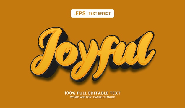 vector design editable text effect joyful text cartoon style