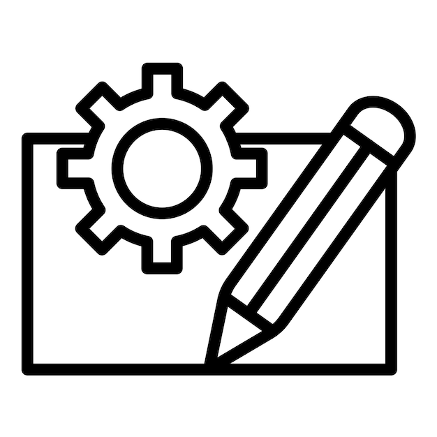 Vector Design Engineering Blueprint Icon Style