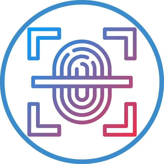 vector design fingerprint scan icon style