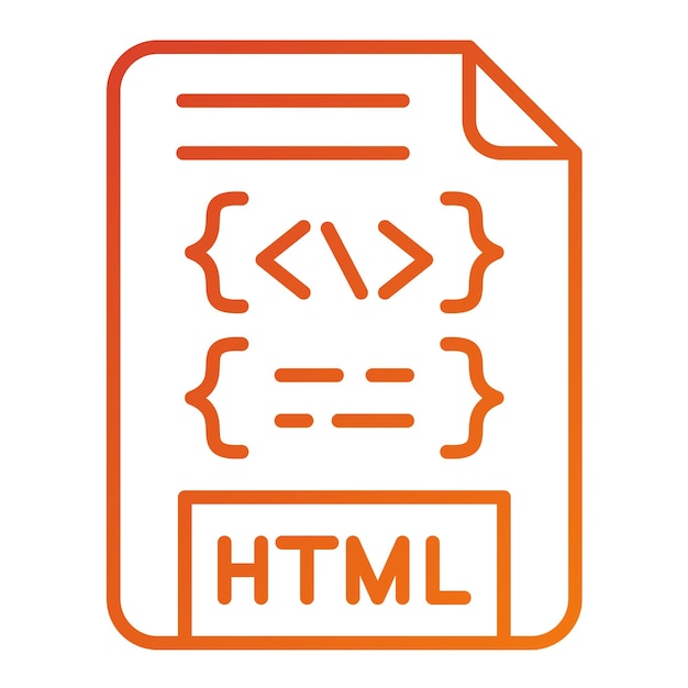 Vector Design HTML File Icon Style