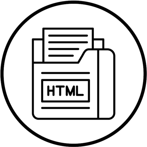 vector design html file icon style