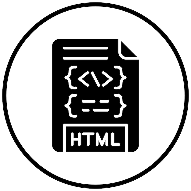 vector design html file icon style