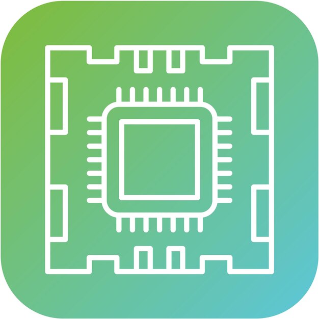 Vector Design Microprocessor Icon Style