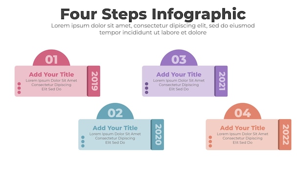 vector design presentation template with 4 steps