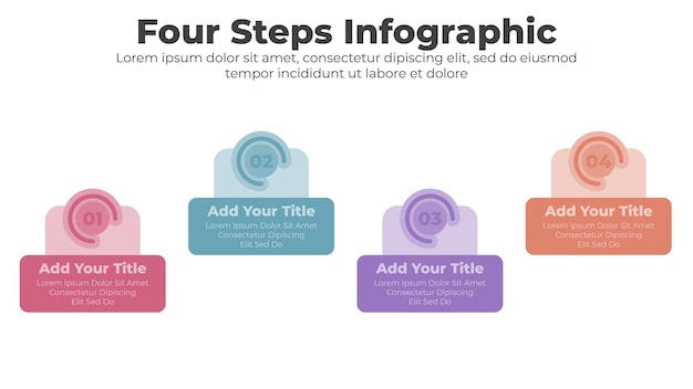 vector design presentation template with 4 steps