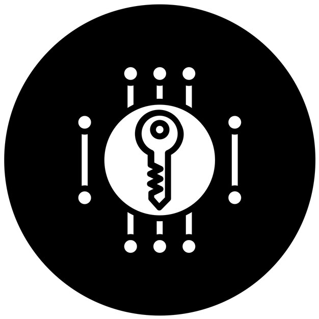 vector design private key encryption icon style