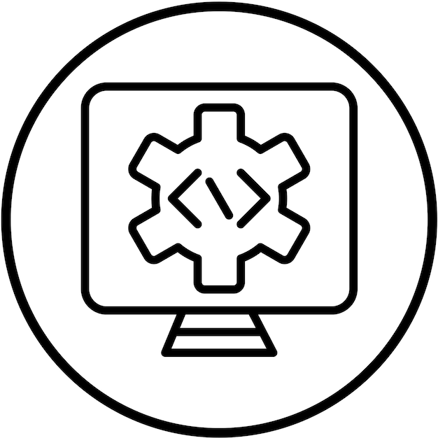vector design programmable automation icon style