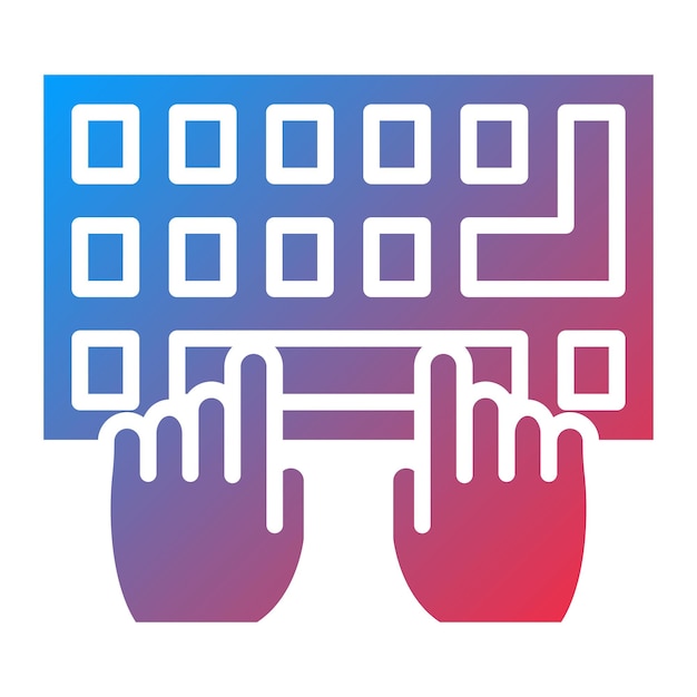 Vector Design Typing on Keyboard Icon Style