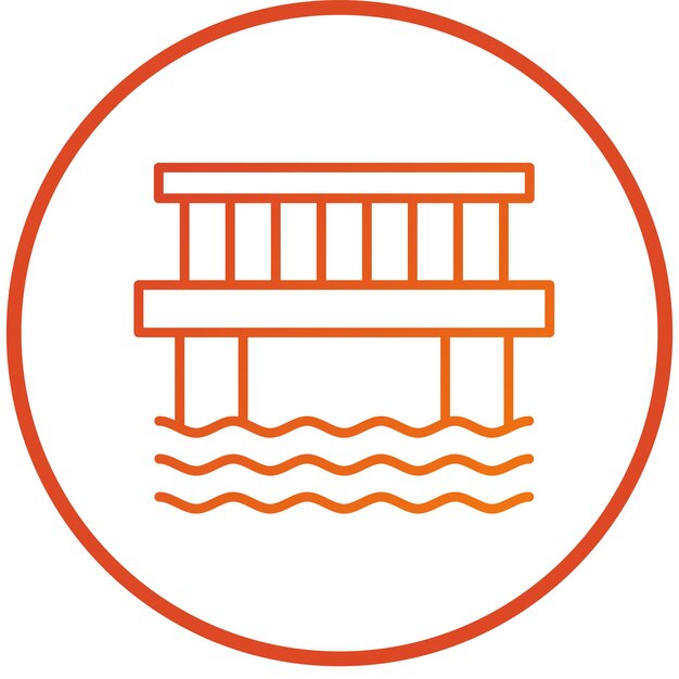 Vector Design Water Bridge Icon Style