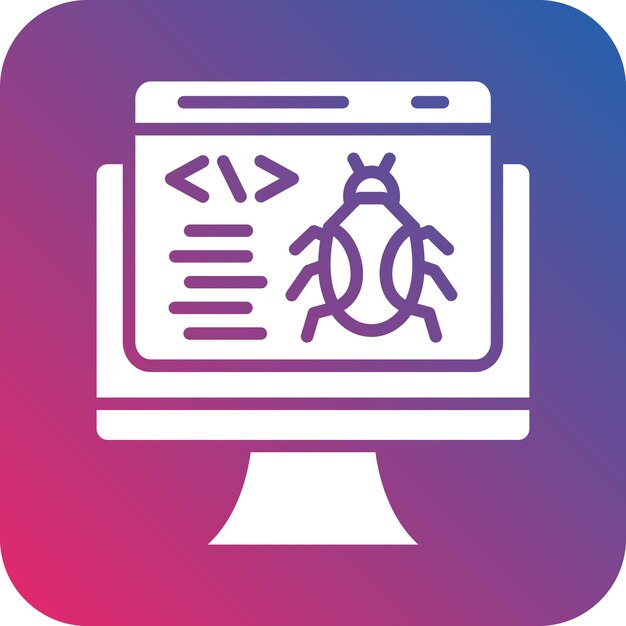 Vector Design Website Bug Icon Style