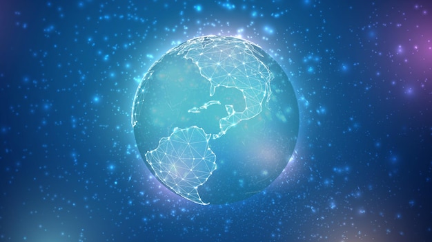 Vector earth planet on abstract background