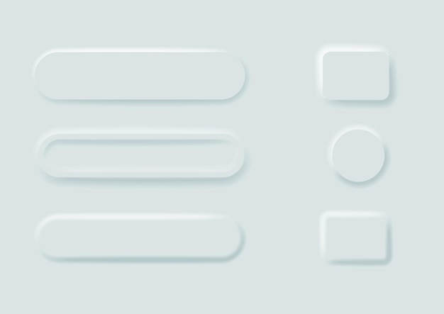 Vector editable neomorphic buttons set