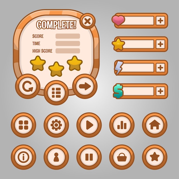 vector game template gui kit
