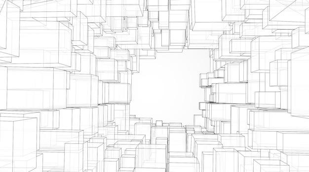 vector geometric background abstract square shapes and bends