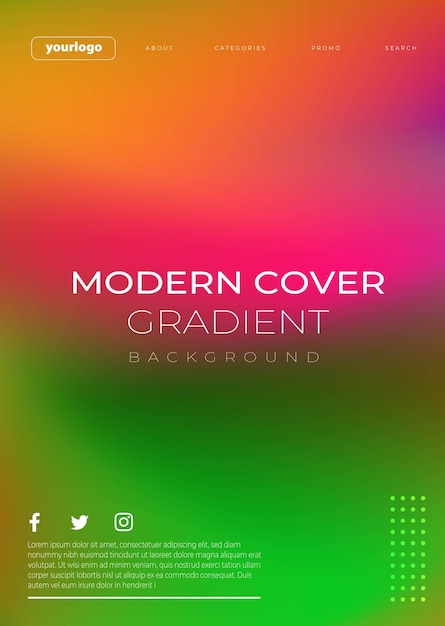 Vector Gradient Covers Dynamic Background Templates with Modern Abstract Design