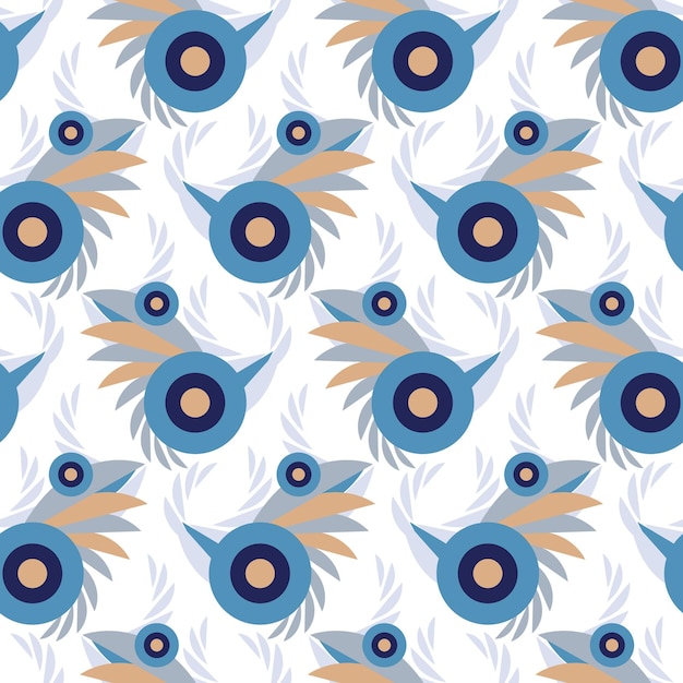 Vector graphic seamless pattern Circles and swirls on a white background A simple background