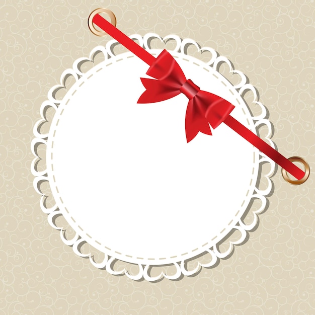 vector greeting card with frame and bow. space for your text or picture.