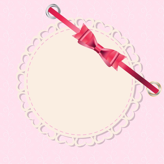 vector greeting card with frame and bow. space for your text or