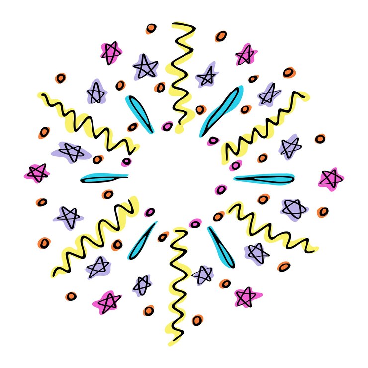 Vektor vector hand drawn firework illustration cute holiday clipart