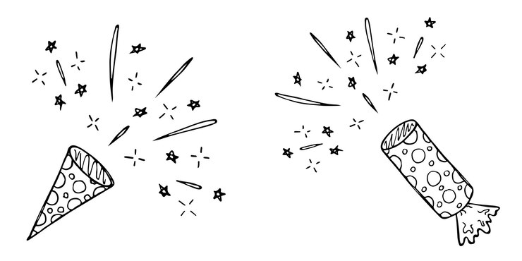 Vektor vector hand drawn firework illustration cute holiday clipart
