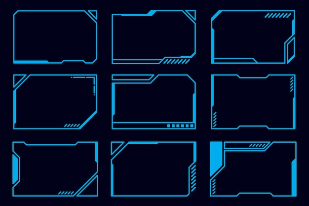 Vector HUD frame futuristic interface design element