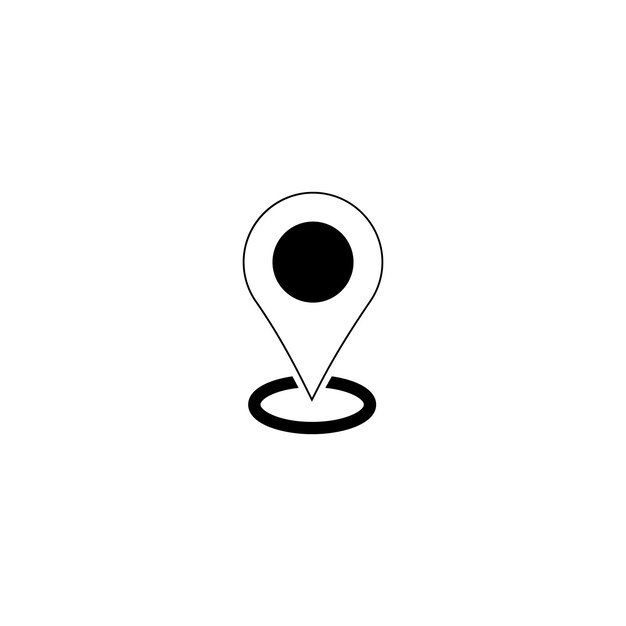 vector icon of simple forms of point of location