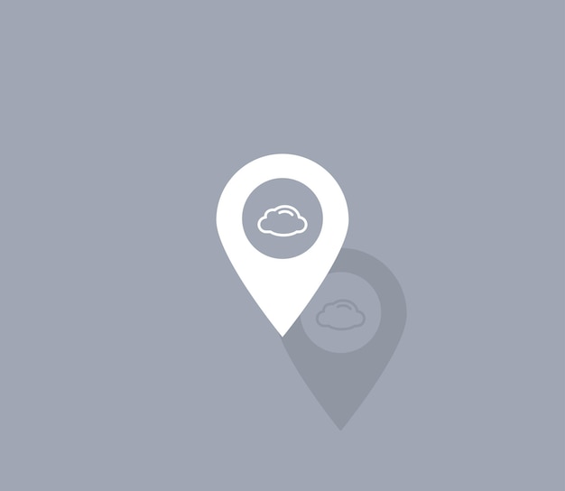 Vector icon with shadow on gray background