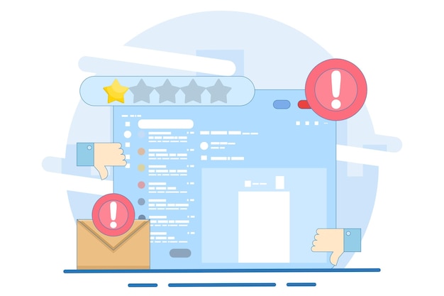 vector illustration about bad review and rating concept by giving 1 star rating