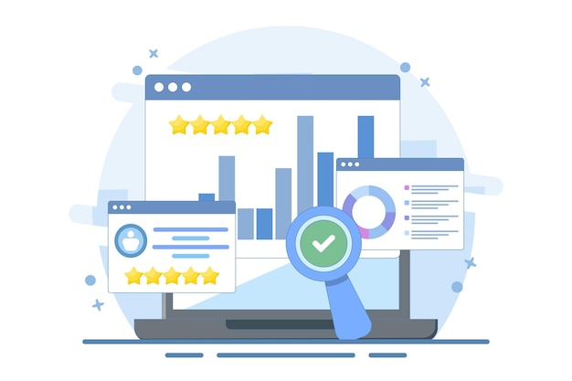 vector illustration about business concept with online business report or business data analysis