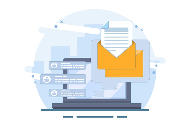 vector illustration about Email marketing concept as Online business strategy or Advertising