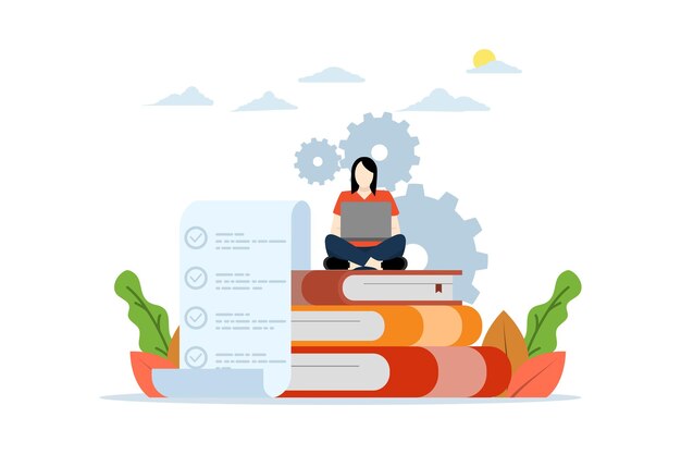 vector illustration about Exam Concept with character choosing the correct answer