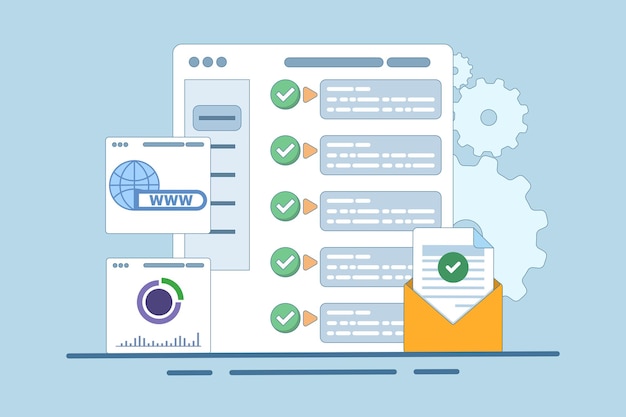 vector illustration about Web UI Interface or Data analysis or SEO Optimization dashboard