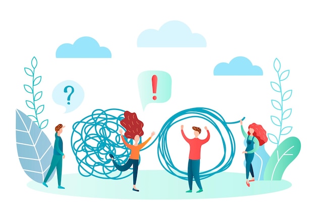 vector illustration brainstorming psychological help concept people experiencing problems
