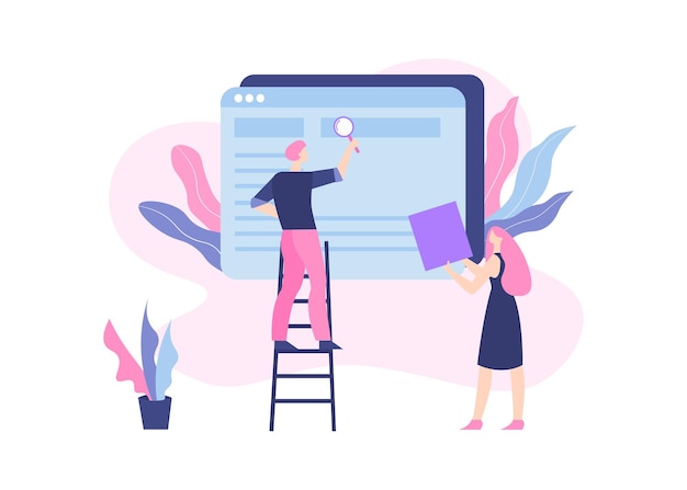 Vector illustration business market research concept flat style