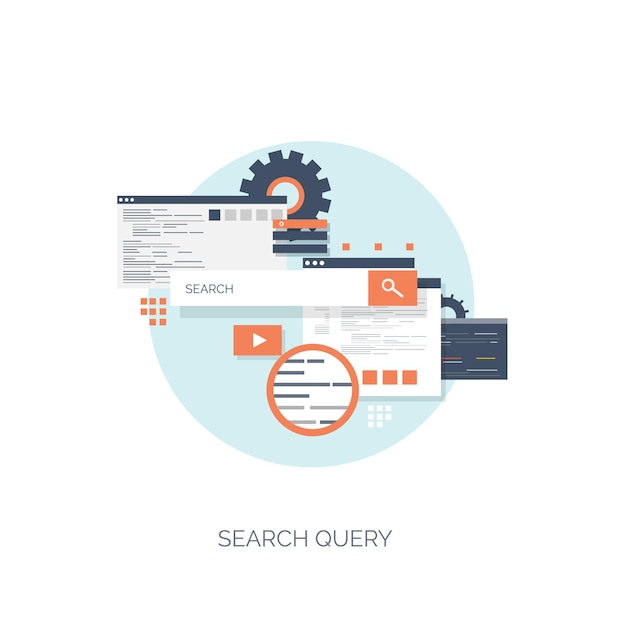 Vector illustration flat computing background programming coding web development and search seo