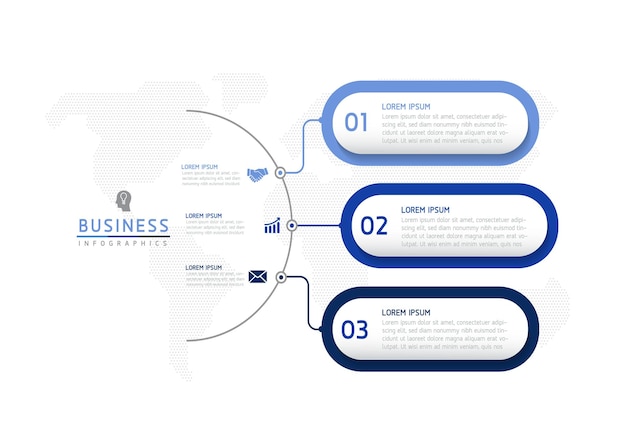 vector illustration infographics design template marketing information with 3 options or steps