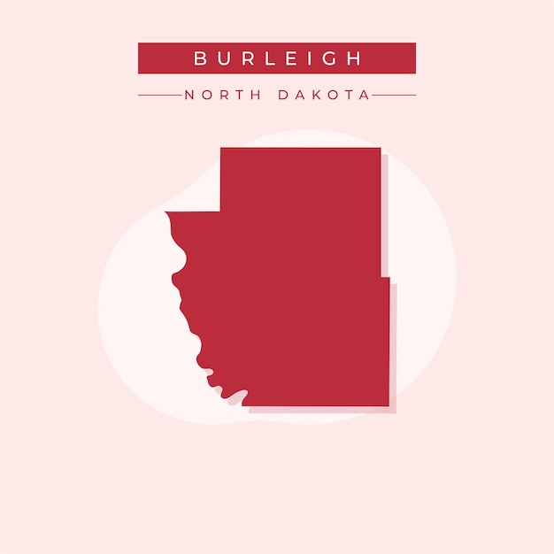 Vector illustration vector of Burleigh map North Dakota