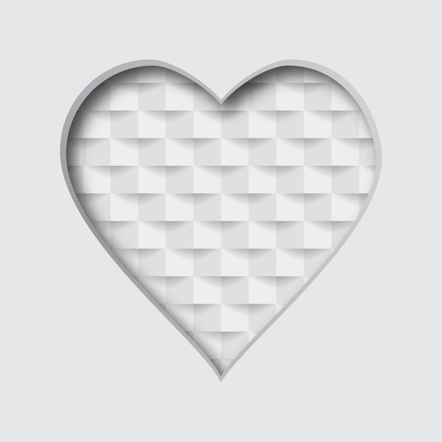 Vector illustration with a cut out heart and with an abstract pattern in the background