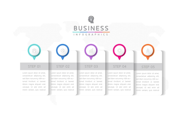 Vector infographic business presentation template with circular interconnection with 5 options