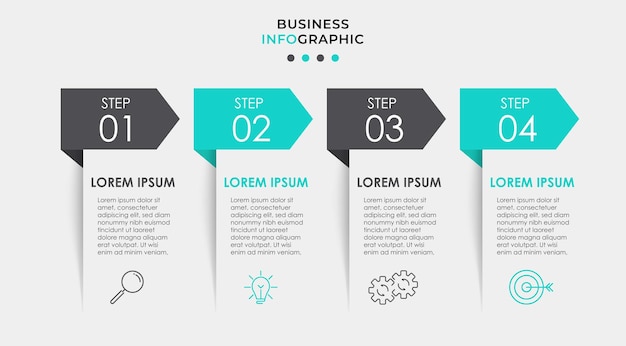 vector infographic design business template with icons and 4 four options or steps